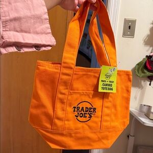 Trader Joe's Orange Canvas Tote Bag